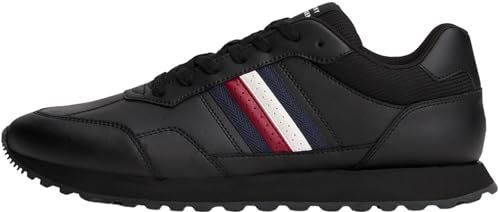 Tommy Hilfiger Mannen nieuwe Runner EVA LTH strepen FM0FM05637 lage top, zwart (zwart), 6.5, Zwart, 40 EU