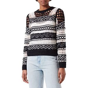 Desigual JERS_Stripes pullover voor dames, zwart, S