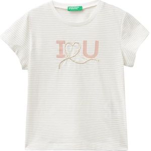 United Colors of Benetton T-shirt voor meisjes en meisjes, crèmewit 901, 110