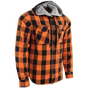 NexGen Heren MNG11642 flanel, lange mouwen, oranje/zwart, klein, oranje, S