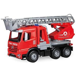 Lena 04615 - Worxx brandweerladderwagen Mercedes Benz Arocs, brandweerauto ca. 48 cm, brandweerwagen, rood