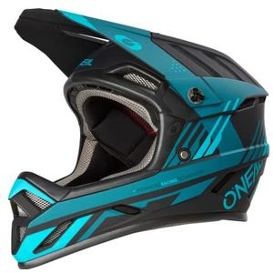 O'NEAL Mountainbike-helm, MTB Downhill, veiligheidsnorm EN1078, ventilatieopeningen voor luchtstroom en koeling, ABS buitenschaal, Backflip Helmet Strike V.23, volwassenen, zwart/groenblauw, M