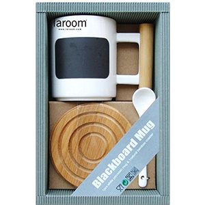 Laroom cadeauset, porselein en bamboe, wit, zwart, bruin