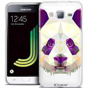 Caseink - Beschermhoes voor Samsung Galaxy J3 2016 (J320) [Crystal HD Polygon Series Animal - Rigide - Ultra dun - Gedrukt in Frankrijk] Panda