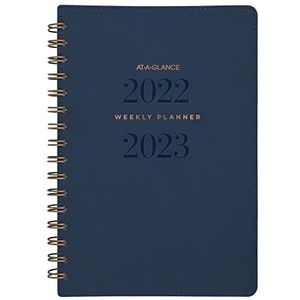 AT-A-GLANCE 2022-2023 Planner, Wekelijkse & Maandelijkse Academische, 5-1/2"" x 8-1/2"", Klein, Signature Collection, Navy (YP200A20)