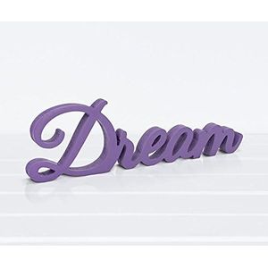 Declea Home Decor Decoratief bord van hout, opschrift ""Dream"", kleur paars, decoratie voor woonkamer, slaapkamer, bruiloft