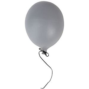 BY ON Decoratieve ballon met koord, groot, grijs, 17 x 17 x 23 cm, polyhars, eeuwige ballon, hoeft niet opgeblazen te worden, ballonwanddecoratie voor woonkamer of slaapkamer
