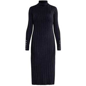 Reiswood Dames gebreide jurk met lange mouwen midi 39725040-RE01, zwart, XL/XXL, gebreide jurk met lange mouwen midi, XL/XXL