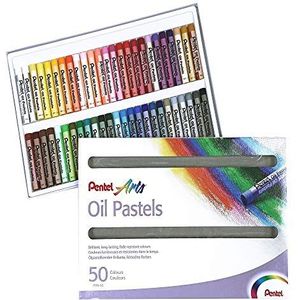 Pentel PHN-50U Oliepastelkrijt Set, Veelkleurig, 50 Stuks