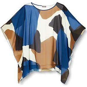 Samoon Dames 271049-26218 T-shirt, wit patroon, 54, Wit patroon, 54 NL