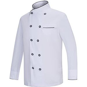 Misemiya - Koksjas Dames - Chef Uniformen Dames Keukenjas - Home-uniform - Ref.844, Keukenjassen 844 - Wit, XXL