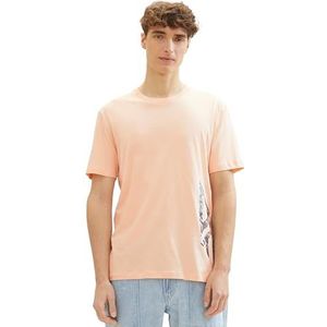 TOM TAILOR Denim T-shirt voor heren, 31663 - gebleekt oranje, S