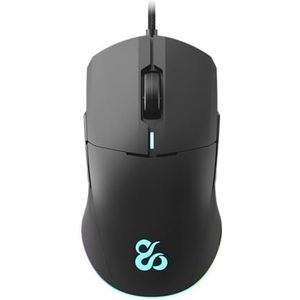 NEWSKILL Chiron Professionele gaming-muis, dubbelhandig, bedraad, 8 programmeerbare toetsen, huano-schakelaar, RGB LED-licht, compatibel met Windows, Linux en MacOS, zwart