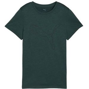 PUMA - TAD ESSENTIAL HEATHER LOGO TEE - Trainingsshirt - Groen