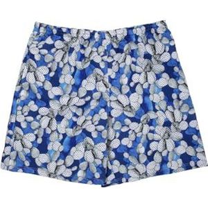Fashy Heren bermuda met binnenslip en zijzakken, all-over print cactus, blauw, blauw, M