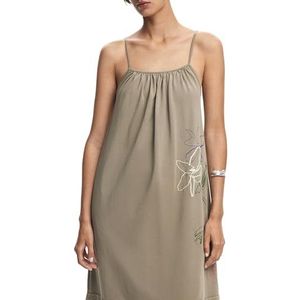 Desigual - AW25 - Midi-jurk - Met Rechte Halslijn - Effen Kleur en Bloemenprint