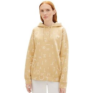 TOM TAILOR Denim Sweatshirt voor dames, 35153 - Beige White Letter Print, XS