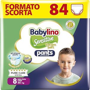 Babylino Sensitive Cotton Soft Luiers Slipje Maat 8, Broek XXL (20+ kg), 84 Units