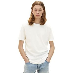 Tom Tailor Denim heren 1036963 T-Shirt, 12906 - Wool White, S