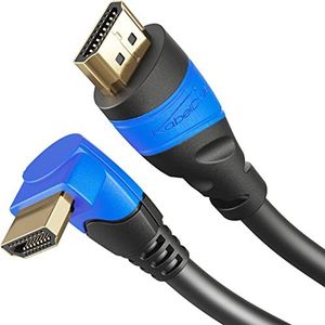 KabelDirekt – 90° gehoekte 4K HDMI-kabel – 5 m – met A.I.S Shielding, ontworpen in Duitsland (ondersteunt alle HDMI apparaten zoals PS5/Xbox/Switch – 4K@60Hz, High Speed met Ethernet)