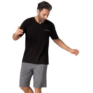 Eminence Korte pyjama, Print zwart en wit/zwarte onderkant, S