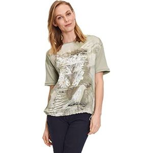 Betty Barclay Dames T-shirt, Beige/groen, 38