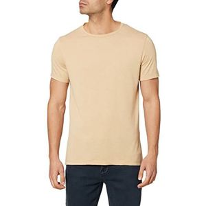 Koton Basic T-shirt voor heren met standaard pasvorm, Beige (050), L