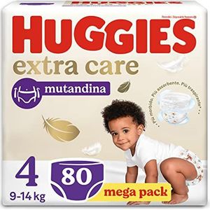 Huggies Extra Care Slipje maat 4 (9-14 kg), Verpakking van 80 Luiers