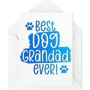 Grappige kaarten van de hond | Beste hond opa ooit kaart | Voor papa grootouders Nieuwigheid Banter Verjaardag Vaderdag Puppy Schattig | CBH910