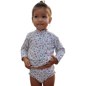 Petit Bateau UV-T-shirt met lange mouwen voor meisjes, Wit/Veelkleurig., 3 Jaren