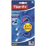 Tipp-Ex Easy Correct correctieroller, blister à 2 + 1 stuk voor zijdelingse correctie, 4,2 mm x 12 m