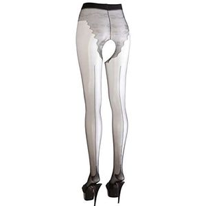 Cottelli Collection Stockings & Hosiery - verleidelijke panty met open kruis en slipje, erotische ouvert-panty voor haar, zwart