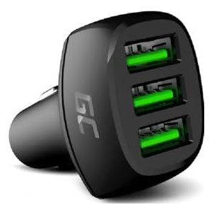 Green Cell® GC PowerRide 54W 3-poorts USB auto-oplader, Ultra Charge geschikt voor Apple iPhone 11 XS X 8 | Samsung Galaxy S20 S20 + S10 S10 + S10e S9 S9 + Note 9 10 | Xiaomi Mi 9 / Mix 3