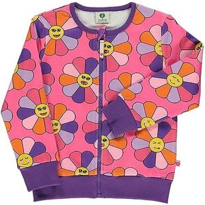 Småfolk Sweatshirt, rits flower, roze, 3-4 Jaren