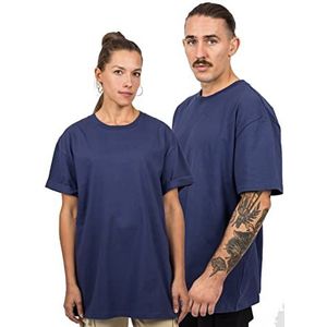 Blackskies Oversized basic T-shirt met korte mouwen, luxe streetwear voor heren, dames, longshirt, Essential Style., vouw, L
