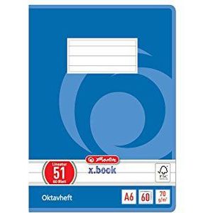 Herlitz 285619 oktavschrift A6, 60 vellen FSC Mix, wervels 10 stuks