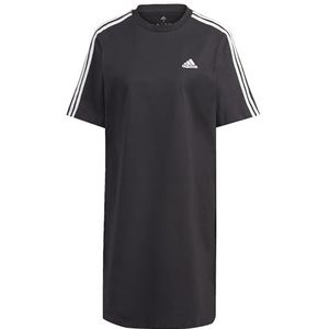 adidas Essentials 3-Stripes Single Jersey Boyfriend Tee Jurk Dames T-shirt (1 stuk), Zwart, S