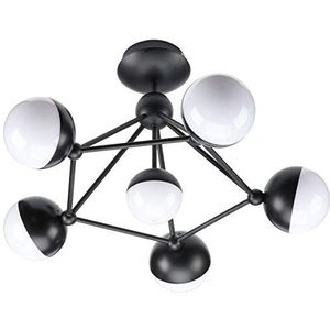 Homemania Kosmos plafondlamp, bol, wandlamp, zwart, metaal, 62 x 62 x 36 cm, 6 leds x max. 40 W, 4000 lm, 3000 K, natuurlijk wit licht