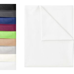 Green Mark Textilien®, Klassiek hoeslaken | Sprei | 100% katoen, zonder elastiek, 100% katoen, wit, 180x275 cm