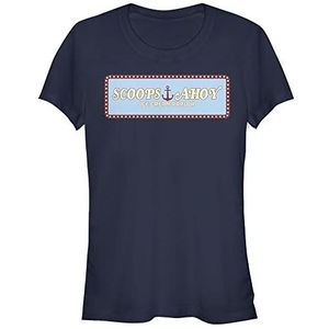 Stranger Things Dames Scoops Ahoy Panel Short Sleeve T-Shirt, Navy Blue, XL, donkerblauw, XL