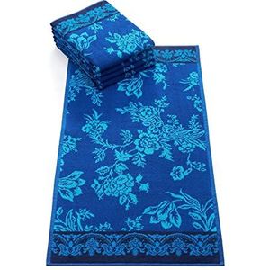 Bassetti AGRIGENTO handdoek van 100% katoen in de kleur blauw B1, afmetingen: 50x100 cm - 9322127