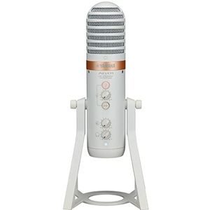 Yamaha AG01 USB-condensatormicrofoon voor livestreaming in wit, audio-opname en afspelen in hoge resolutie, voor Windows, Mac, iOS en Android