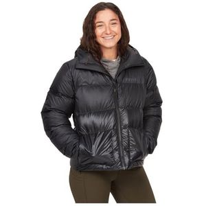 Marmot Dames Wm's Guides Down Hoody, Licht donsjack, warme winterjas, waterafstotende gevoerde jas, winddicht jack, opvouwbare outdoorjas met capuchon, Black, XL