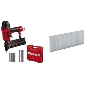 Einhell Pneumatische Tacker TC-PN 50 (schiet nieten en spijkers, Incl. 1500 nietjes en 2000 spijkers, opbergkoffer) & Originele Einhell spijkers (pneumatische tacker accessoires, 3000 stuks)