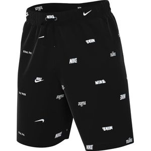 Nike FB7440-010 M NK Club+ Wvn Flow Short AOP Shorts Heren Zwart/Wit Maat 3XL-T