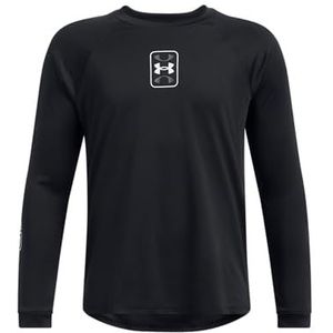 Under Armour Baseline Shooting Shirt Sweatshirt voor jongens, Zwart/Wit, 14 jaar