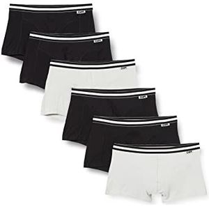 Dim EcoDim Boxershorts voor heren, katoen, stretch, comfortabel, 6 stuks, zwart/zwart/grijs/zwart/grijs, 6