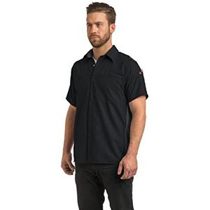 Red Kap Men's Short Sleeve Performance Plus Shop Shirt with OilBlok Technology, Black with Charcoal Mesh, 2X-Large/Tall
