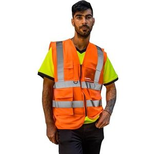 Capto Apparel Hoge zichtbaarheidsvest voor heren en dames - Hoge zichtbaarheidsvest | Veiligheidsvest - reflecterende strips - veiligheidswaarschuwingsvest - werkvest - XXL