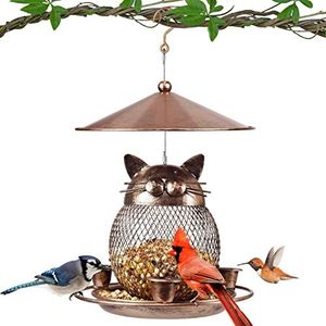 iBorn Vogelvoederhuis van zwart metaal voor wilde vogels, om buiten op te hangen, zwarte afwerking, 35,6 cm, 6 poorten (zaden zijn niet inbegrepen iBorn Vogelvoederhuis van zwart metaal voor wilde vogels, om buiten op te hangen, zwarte afwerking, 35,6 cm, 6 poorten (zaden zijn niet inbegrepen